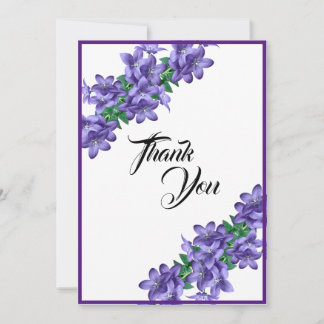 Tarjeta De Agradecimiento Elegante Chic Floral Púrpura Campestre