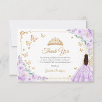Elegante Chic Morado Lila Rosas Oro Quinceañera