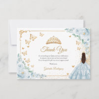 Elegante Chic Rosas Azules Bebé Doradas Quinceañer