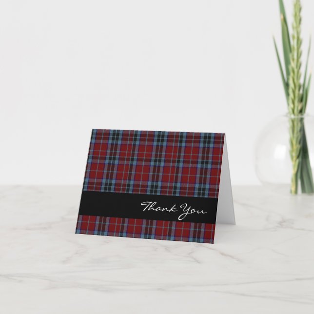 Tarjeta De Agradecimiento Elegante Clan MacTavish Tartan Plaid Gracias Tarje (Anverso)
