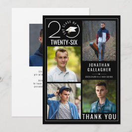 Tarjeta De Agradecimiento Elegante Clase Año 5 Personalizado de Graduación d