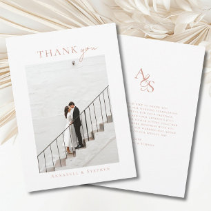 Tarjeta De Agradecimiento Elegante, clásico, Monograma, ¡Gracias! 1 Foto