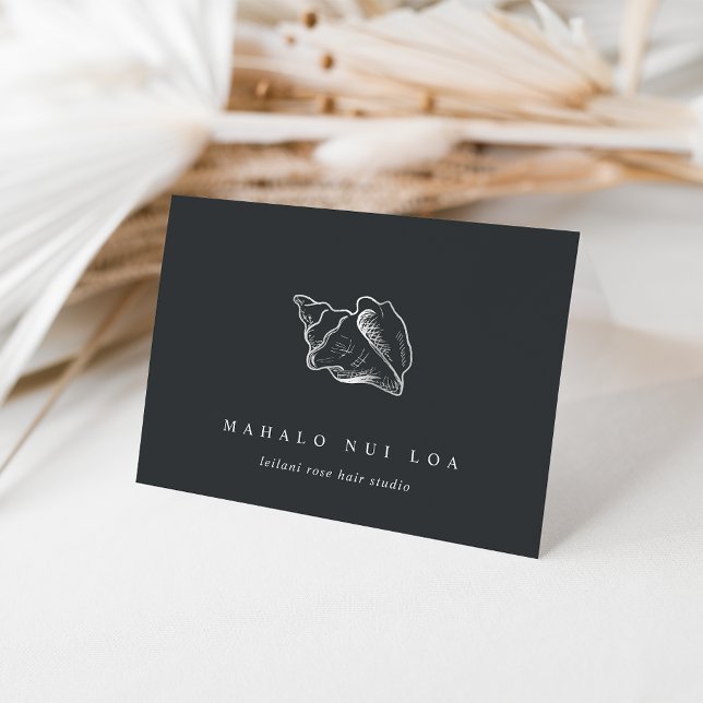 Tarjeta De Agradecimiento Elegante cliente de concha plateada (Subido por el creador)