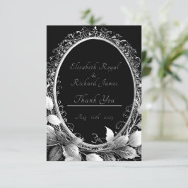 Tarjeta De Agradecimiento Elegante colección de bodas de marco floral
