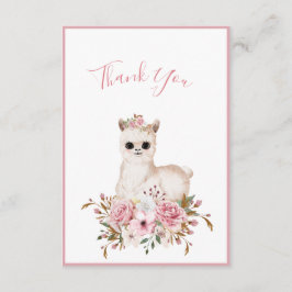 Tarjeta De Agradecimiento Elegante color de agua rosa floral Baby Shower