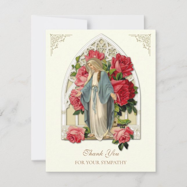 Tarjeta De Agradecimiento Elegante Compasión Funeral Gracias Religioso (Anverso)