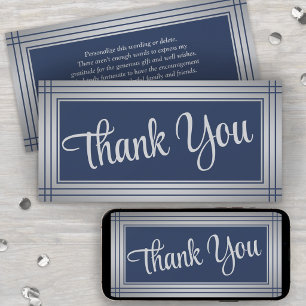 Tarjeta de agradecimiento elegante con borde azul
