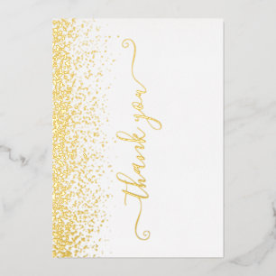 Tarjeta de agradecimiento elegante con lámina de o