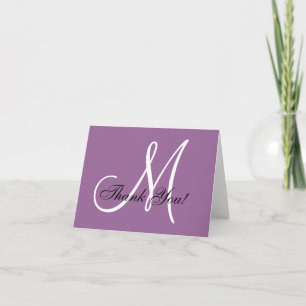 Tarjeta de agradecimiento elegante con monograma m
