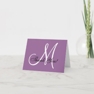 Tarjeta de agradecimiento elegante con monograma m