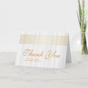 Tarjeta de agradecimiento elegante con rayas dorad