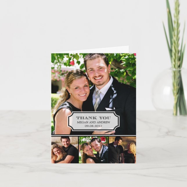 Tarjeta de agradecimiento elegante con solapa (Anverso)