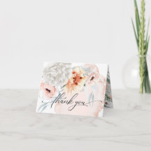 Elegante Coral Watercolor Floral Gracias
