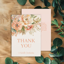 Elegante Crema de Peach Floral cumpleaños