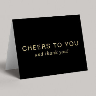 Tarjeta De Agradecimiento Elegante Cumpleaños 50 Negro Oro