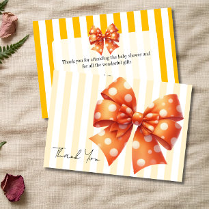 Tarjeta de agradecimiento elegante de ámbar rayado