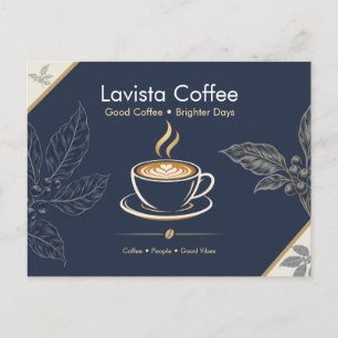 Tarjeta de agradecimiento elegante de café en navi