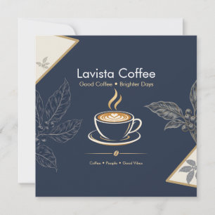 Tarjeta de agradecimiento elegante de café en navi