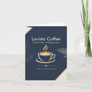 Tarjeta de agradecimiento elegante de café en navi