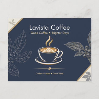 Tarjeta de agradecimiento elegante de café en navi
