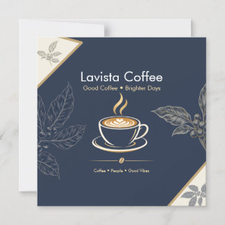 Tarjeta de agradecimiento elegante de café en navi
