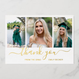 Tarjeta de agradecimiento elegante de graduación c