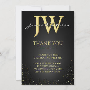 Tarjeta de agradecimiento elegante de iniciales pe