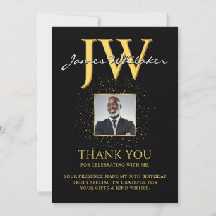 Tarjeta de agradecimiento elegante de iniciales pe
