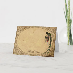 Tarjeta de agradecimiento elegante de pájaro Quetz