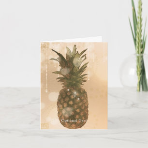 Tarjeta de agradecimiento elegante de piña dorada 