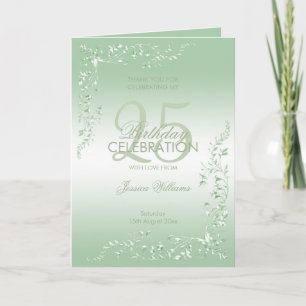 Tarjeta De Agradecimiento Elegante Decoración Esmeralda Cumpleaños 25 