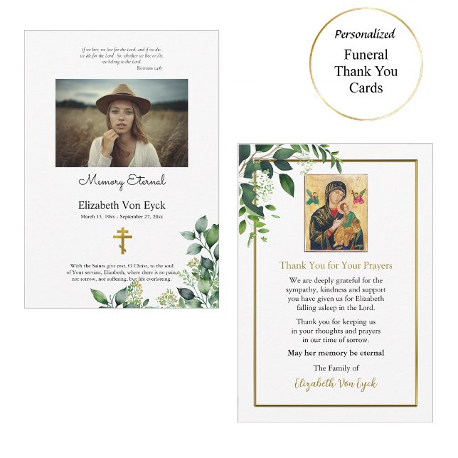 Tarjeta De Agradecimiento Elegante deja monumento ortodoxo cristiano fotográ (Subido por el creador)