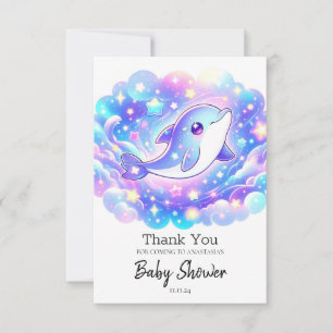 Tarjeta De Agradecimiento Elegante delfín dulce Baby Shower