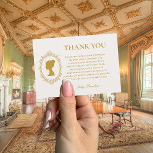 Tarjeta De Agradecimiento Elegante Desayuno Nupcial de la Era Regencia en Az