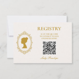 Tarjeta De Agradecimiento Elegante Desayuno Nupcial de la Era Regencia en Az