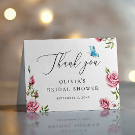 Tarjeta De Agradecimiento Elegante Despedida de Soltera con Té en el Jardín 