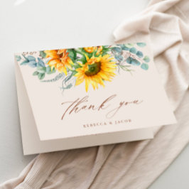 Tarjeta De Agradecimiento Elegante Despedida de Soltera Rústica de Girasoles