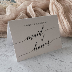 Tarjeta De Agradecimiento Elegante doncella negra de honor