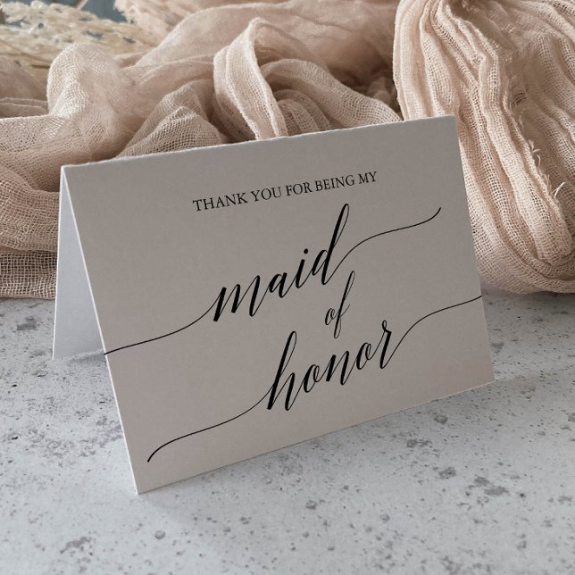 Tarjeta De Agradecimiento Elegante doncella negra de honor (Subido por el creador)