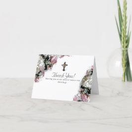 Tarjeta De Agradecimiento Elegante Ducha Bridal Católica