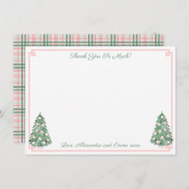 Tarjeta De Agradecimiento Elegante ducha de boda de chinoiserie rosa y verde