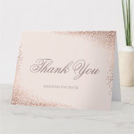 Tarjeta De Agradecimiento Elegante ducha de boda en rosa oro