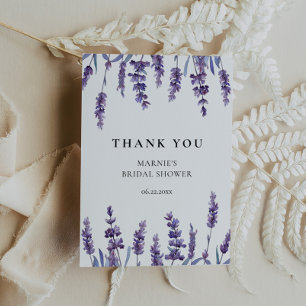 Tarjeta De Agradecimiento Elegante ducha de novia floral de lavanda