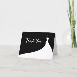 Tarjeta De Agradecimiento Elegante ducha de novia Gracias negro