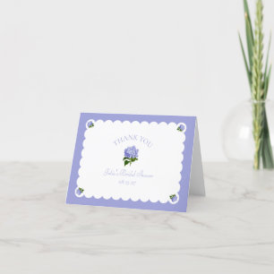 Tarjeta De Agradecimiento Elegante ducha de novia lavanda azul Hortensia Chi