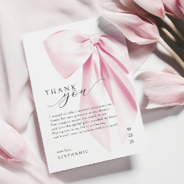 Tarjeta De Agradecimiento Elegante ducha de novias con barba rosa