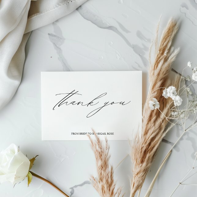 Tarjeta De Agradecimiento Elegante ducha de novias en blanco y negro (Subido por el creador)