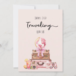 Tarjeta De Agradecimiento Elegante ducha de novias rosa rosada de Rubor