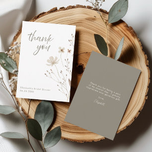 Tarjeta De Agradecimiento Elegante ducha nupcial botánica floral