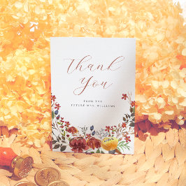 Tarjeta De Agradecimiento Elegante ducha nupcial de flores silvestres Boho F